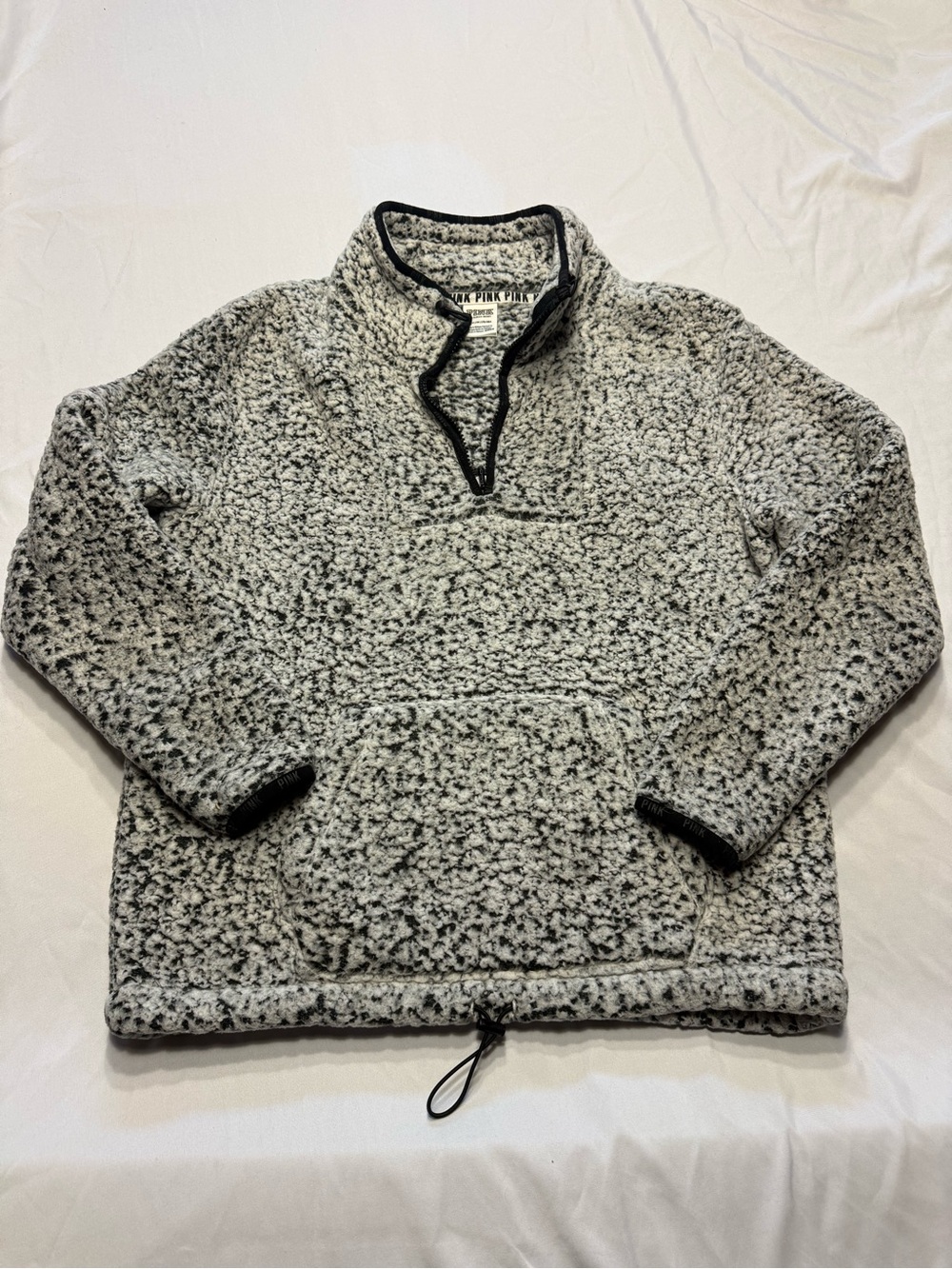 Victoria's Secret Black and White Sherpa Zip Pullover